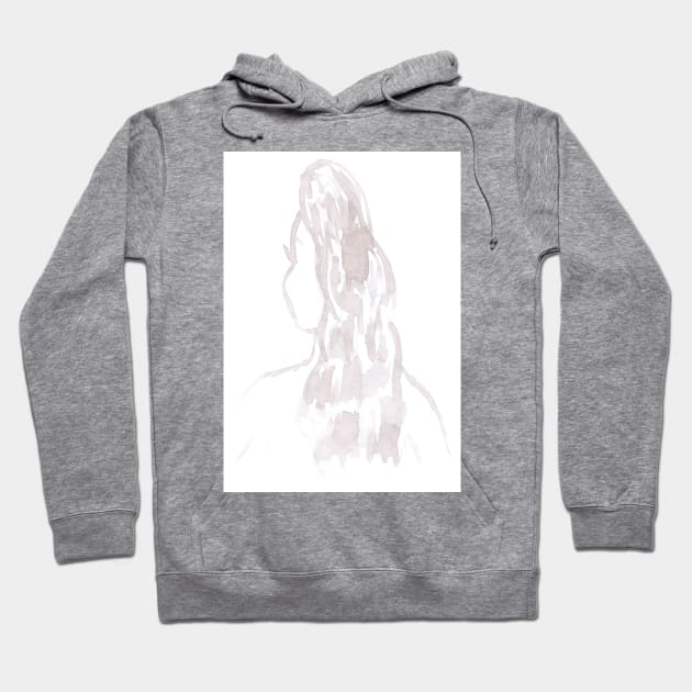 female portrait, woman, girl. Watercolor, art decoration, sketch. Illustration hand drawn modern painting Hoodie by grafinya